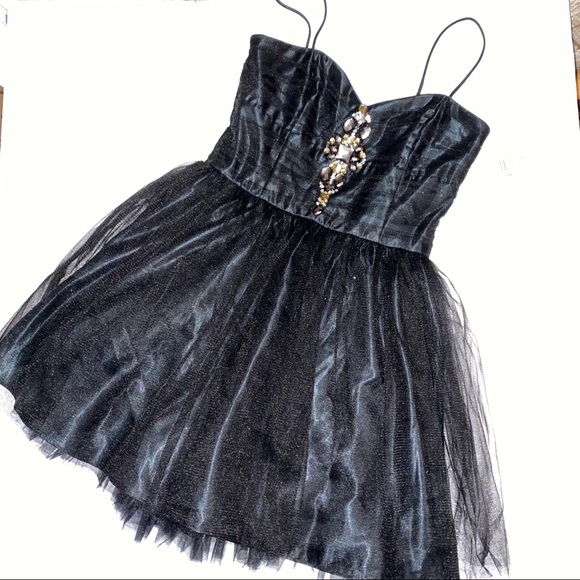 Jessica McKlintock Dress Black Cocktail Glitter 11 - Picture 2 of 7